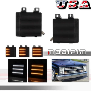 2x Smoke Lens Dynamic Amber & White DRL Signal Lights For Chevy GMC Pickup Truck - Picture 1 of 11
