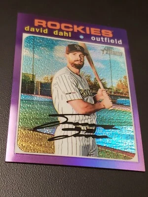 2020 Topps Heritage Hot Box PURPLE Chrome DAVID DAHL Colorado Rockies #478 - Image 1 of 2