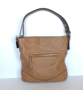 Coach Brown Thick Pebbled Leather Shoulder Bag No# C0782-F10940 - Picture 1 of 9