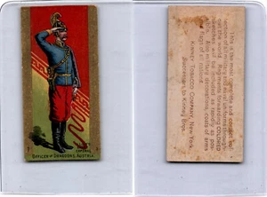 Tarjeta de tabaco Kinney N224 1887, militar, Austria, oficial dragones (C17) - Imagen 1 de 1