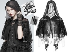 Cape veste dentelle capuche gothique lolita baroque victorien broderie PunkRave