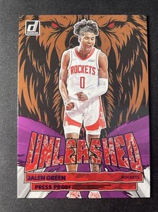 🏀2022-23 Jalen Green Panini Donruss Unleashed Insert 14 Press Proof Purple