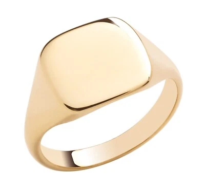9ct Yellow Gold on Silver Heavy Signet Ring size M N O P Q R S T U V W X Y Z - Image 1 of 4