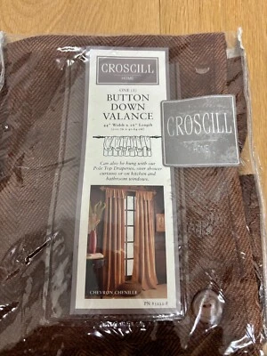 Par de CROSCILL Home Button Down Valance Chevron Chenille 44 x 16 NOVO - Imagem 1 de 2