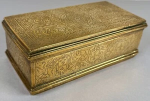 Antique 18th Century Large Dutch Brass Tobacco Snuff Box Container Engraved #2 - Picture 1 of 11