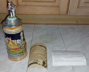 WW Team König Ludwig II Bierkrug Zinndeckel Figur limitiert 529/4000 0,5 Liter - Picture 1 of 13