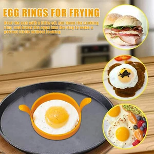 Fried Egg Cooker Ring Reusable Silicone Sandwiches Pancake Kitchen Cooking Tool - Picture 1 of 18