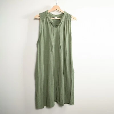 Vestido informal Merona XXL verde sin mangas con volantes y cuello para mujer con cordones Foto 1 de 3
