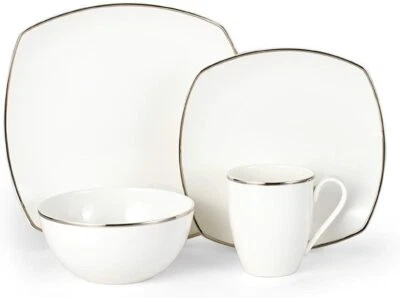 Mikasa Cameo Platinum Square Salad Plate, Dinner Plate SOLD SEPARATELY NEW - Image 1 of 2