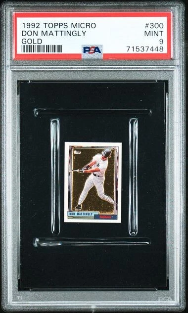1992 Topps Micro GOLD DON MATTINGLY #300 PSA 9 MINT ONLY 8 Higher! - Image 1 of 2