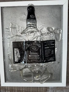 Jack Daniels Tennessee Whiskey Broken Bottle Art ONE OF A KIND! - Picture 1 of 7