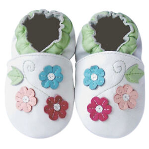 Soft Sole Leather Baby Infant Toddler Kid Boy Girl Flower Green Shoes 18-24M