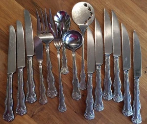 Posten Reed Barton Victoria Edelstahl 15 Stück Vintage Messer Serviergabeln Löffel - Bild 1 von 12