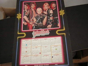 JUDAS PRIEST  BIRTHDAY CALENDAR 1985 LICENSED BY FUNKY ROB HALFORD VINTAGE - Picture 1 of 4