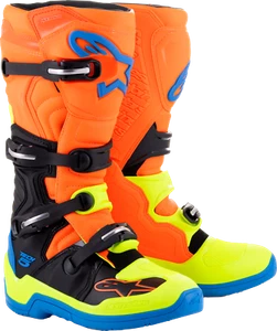 Alpinestars Tech 5 Boots 10 Blue/Orange/Yellow Fluo 2015015-4755-10 - Picture 1 of 1