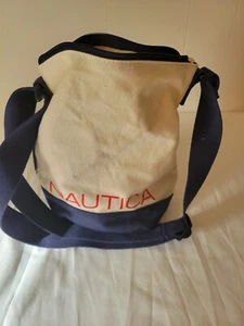 Hombro de cubo náutico ¡NUEVO CON ETIQUETAS! lona (índigo/natural) - Imagen 1 de 5