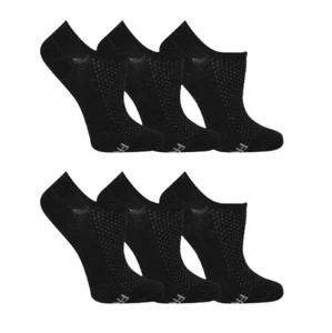 Fruit of the Loom Ladies Breathable Lightweight 6pk Liner Athletic Socks Black - Picture 1 of 4