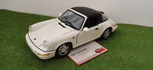 PORSCHE 911 CARRERA 2 TARGA blanc cabriolet convertible 1/18 ANSON voiture minia - Picture 1 of 8