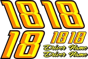 Race Car 3 color chiseled number stock car decal sticker racing set - Picture 1 of 6