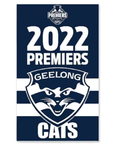 Geelong Cats Team Official AFL Premiership 2022 Cape Wall Flag Banner 150cmx90cm - Picture 1 of 1