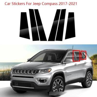 Door Window Pillar Posts For Jeep Compass 2017-21 Door Panel Trim Stickers Pads Foto 1 de 4