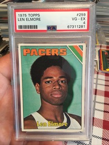 1975 TOPPS LEN ELMORE #259 PSA 4VG-EX Pacers Fresh Grade Looks Much Nicer