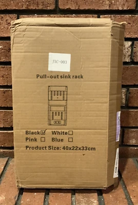 Pull Out Black Plastic Sink Rack Organizer 2 Shelf 15"x 9"x 13" - Image 1 of 2