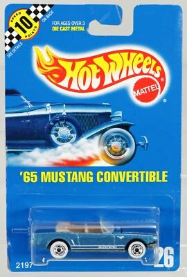 Hot Wheels 1965 Mustang Convertible - 2197 NRFP 1990 Blue 1:64 - Image 1 of 4