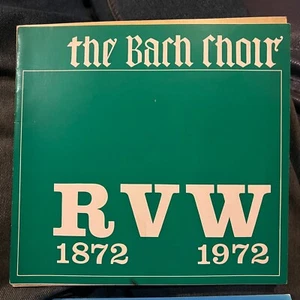 The Bach choir A Sea Symphony Hodie Royal festival Hall 1972 Programme Ralph Vau - Picture 1 of 1