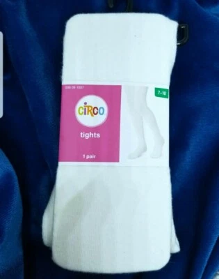 White Girl Knee Tights Cotton Blend 7-10 Circo New with Tags 1pair Fast Shipping - Image 1 of 4