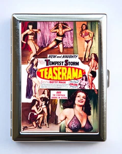 Teaserama Burlesque Cigarette Case Wallet Business Card Holder pin up pulp retro - Picture 1 of 3