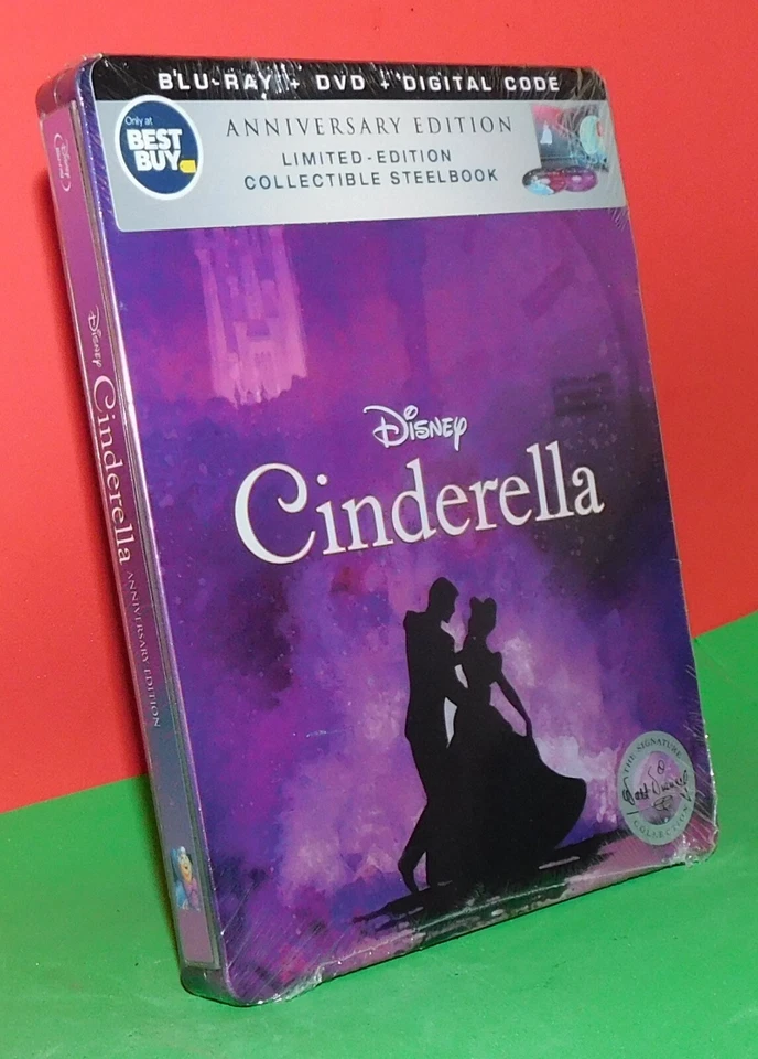 Disney's Cinderella (Blu-ray/DVD, 2-Disc Set, 2019, Anniversary Ed. Steelbook) Foto 1 de 1