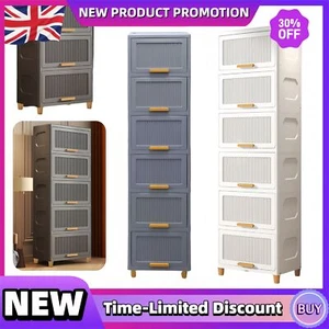 5/6 Tier Storage Bins with Lids Stackable Storage Cabinet Closet Organizers New - Picture 1 of 15