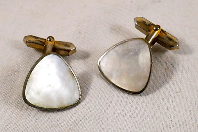 Paar Manschettenknöpfe Perlmutt, 50er Jahre - Bild 1 von 2