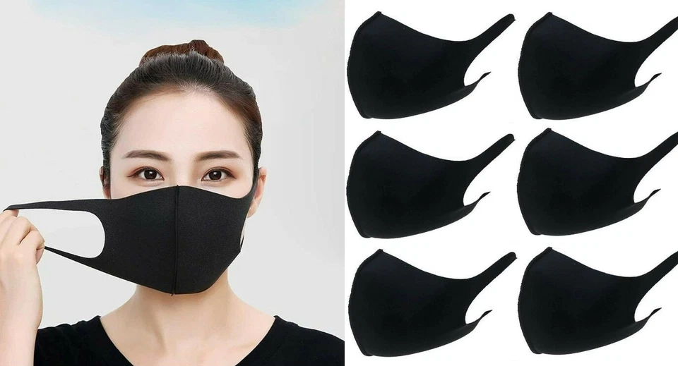 Unisex Pack of 6 Washable Breathable Reusable Mouth Protection Face Covering - Image 1 of 1