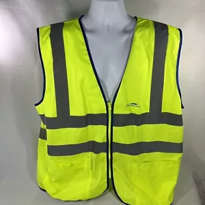GREYHOUND BUS EMPLOYEE HIGH VISIBILITY VEST ADULT 3XL ZIP UP UNIFORM POLYESTER - Picture 1 of 16