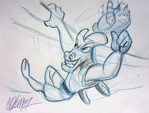 OZZY & DRIX TV 2002 Firmado por DAN KUBAT Dibujado a Mano Diseño de Personajes Arte de Escena - Imagen 1 de 2