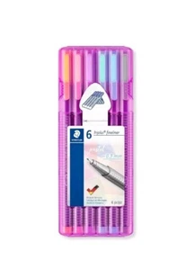 6 x Staedtler 334 x Triplus Girlie Fineliner Stifte - verschiedene Pastell Set - Rosa - Bild 1 von 3