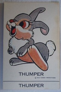 Classic Disney Vintage 1970's Sunicrust Disney Sunny Fun Card - Thumper