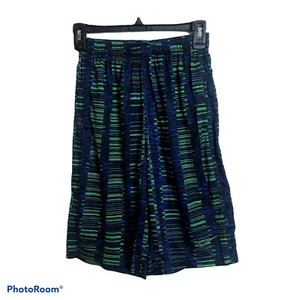 Nike Shorts Boys Large Dri-Fit Fly Allover Print Training Stay Cool Blue Green - Picture 1 of 4