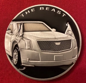 US SECRET SERVICE CHALLENGE COIN - "THE BEAST" POTUS LIMO WITH NEW VINTAGE STAR - Bild 1 von 4