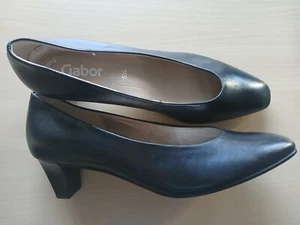Gabor Pumps Schwarz, Leder, mittelhoher Blockabsatz, 5,5, neu - Bild 1 von 3