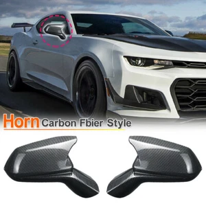 CARBON FIBER Mirror Covers For 2016 2017 2018 2019 2020 2021 2022 CHEVY CAMARO - Picture 1 of 10