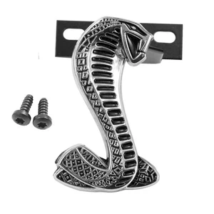 1994-2004 Mustang Cobra SVT Snake Chrome & Black Grill Grille Emblem w/ Bracket - Bild 1 von 5