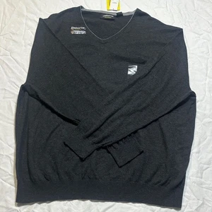 NWT Claiborne Men's Gray Charcoal V-Neck Performance Thermolite Sweater Size 2XL - Picture 1 of 12