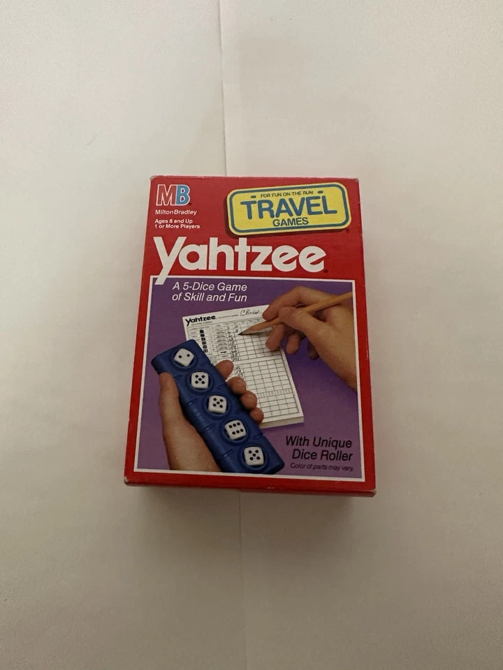 Travel Yahtzee Game 1984 Milton Bradley Complete w/ Dice Roller & Scorepad - Image 1 of 3