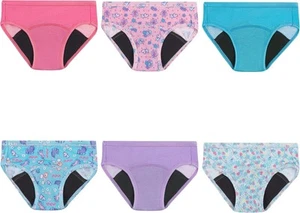 Hanes Girls' Toddler Potty Trainer Briefs, 6-Pack 2-3, Assorted - Picture 1 of 5