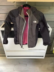 The North Face Girls Black & Gray Dryvent Hooded Waterproof Jacket Kid’s Size M - Picture 1 of 7