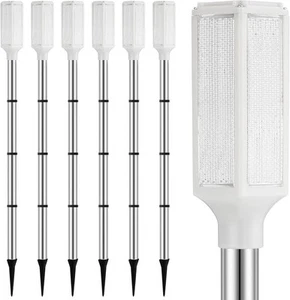 Macarrie 6 Pcs Solar Powered Driveway Markers Reflector Lights 37 Inch, White - Picture 1 of 6