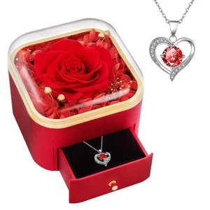 Mothers Day Rose Gifts for Mom Women Birthday Gifts Preserved Real Rose with ... - Picture 1 of 7